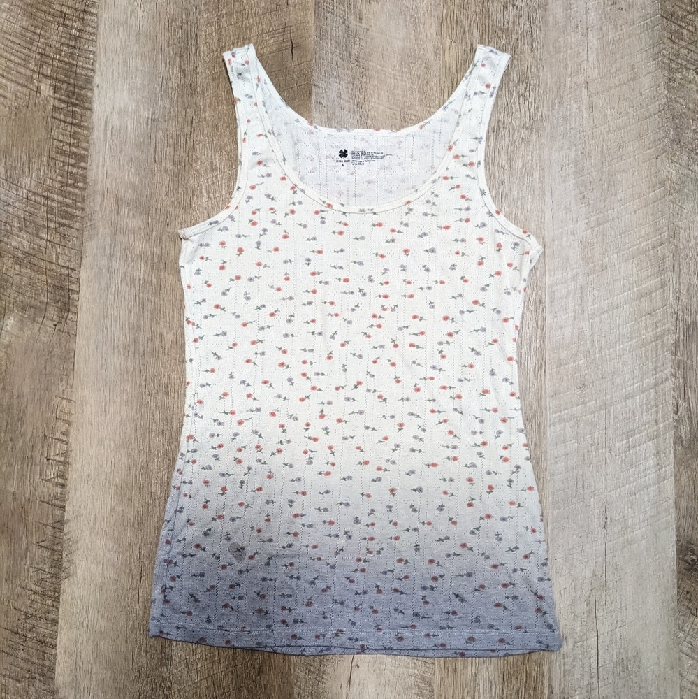 Lucky Brand Sleeveless Ombre Floral Top